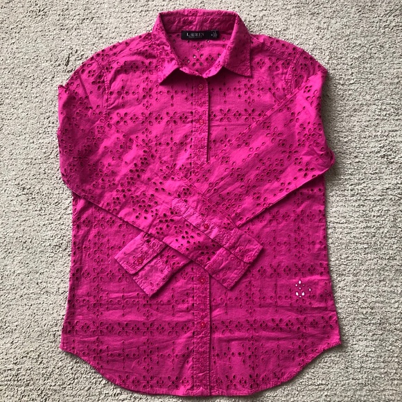 Ralph Lauren Tops - Ralph Lauren Eyelet Button down shirt.NWOT.